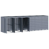 Wheelie Bin Storage for 6 Bins Light Grey 408 x 77.5 x 121.5 cm 3394752
