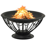 ZNTS Fire Pit with Poker 75 cm XXL Steel 311895