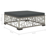 5 Piece Garden Lounge Set with Cushions Poly Rattan Grey 46813