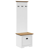 Hallway Cabinet with Hooks BODO White and Brown 50x40x157 cm 4016873