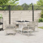 Garden Dining Set 5 pcs Grey Poly rattan 3334934