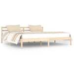 ZNTS Bed Frame without Mattress Solid Wood Pine 200x200cm 810450