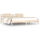 ZNTS Bed Frame without Mattress Solid Wood Pine 200x200cm 810450