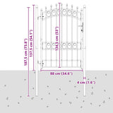 146381 Fence Gate "EMMEN" with Spikes Steel 103x134,5 cm Black