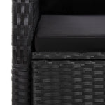 7 Piece Garden Dining Set with Cushions Black Poly Rattan 3277645