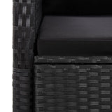 7 Piece Garden Dining Set with Cushions Black Poly Rattan 3277645
