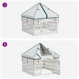 4 Panel Dog Playpen with Roof White 88 x 58 cm Plastic 42027220