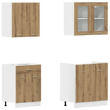 4 Piece Kitchen Cabinet Set Lyon Artisan Oak Engineered Wood 3328574