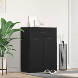Shoe Rack with Drawer Black Oak 60 x 35 x 84 cm Engineered Wood 862463