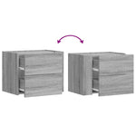 ZNTS Wall-mounted Bedside Cabinet Grey Sonoma 45x30x35 cm 848335