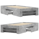 Bed Frame without Mattress Concrete Grey 75x190cm Engineered Wood 3295530