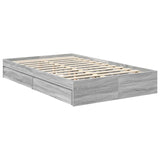 Storage Bed Grey Sonoma 120 x 200 cm Engineered Wood 3413115