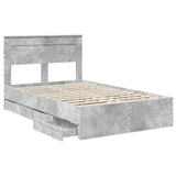 Bed Frame with Drawer Concrete Grey 120 x 190 cm Engineer Wood 3409860