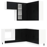 Kitchen Unit LUCCA 8 pcs Black Engineered Wood 3438402