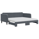 Daybed with Trundle and Mattresses Dark Grey 90x190 cm Velvet 3197156