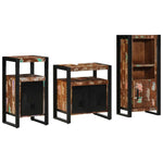 Bathroom Furniture Set 3 pcs Multicolour Solid Reclaimed Wood 3305615