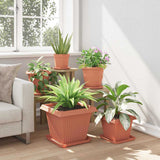 Square Flower Pot 6 pcs Brick Red 38 x 38 x 30 cm Plastic 42020332