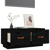 TV Cabinet Black 80x34x35 cm Solid Wood Pine 818244