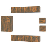 8 Piece TV Cabinet Set Smoked Oak Engineered Wood 3114491