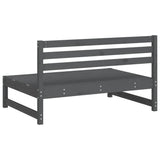 Garden Middle Sofa Grey 120x80 cm Solid Wood Pine 825704