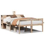 ZNTS Bookcase Bed without Mattress 150x200 cm King Size Solid Wood Pine 3321971