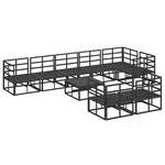 Garden Sofa Set with Cushion Black Aluminium 3378889