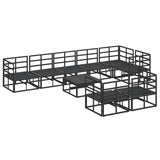 Garden Sofa Set with Cushion Black Aluminium 3378889
