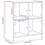 Side Cabinet with Glass Doors Grey Sonoma 68x37x75.5 cm 836383