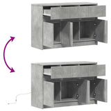 TV Cabinet with LED Concrete Grey 91x34x61 cm Engineered Wood 852183