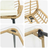 Garden Furniture Set 4 pcs Black and Cream Poly Rattan 3379043