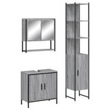 3 Piece Bathroom Furniture Set Grey Sonoma Engineered Wood 3214683