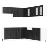 11 Piece Kitchen Cabinet Set "Lucca" Black Engineered Wood 3314922