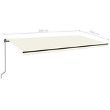 Manual Retractable Awning 600x350 cm Cream 3069237