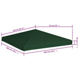 Gazebo Top Cover 310 g/m 3x3 m Green 44779