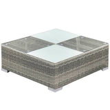 Patio Furniture Grey Powder-coated steel, PE rattan, glass, polyester 42745
