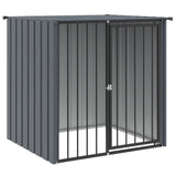 Dog House with Roof Black 110x103x109 cm Galvanised Steel 172347
