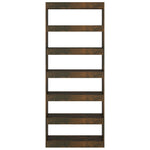 Book Cabinet/Room Divider Smoked Oak 80x30x198 cm Engineered Wood 813626