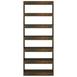 Book Cabinet/Room Divider Smoked Oak 80x30x198 cm Engineered Wood 813626