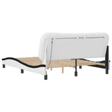Bed Frame with LED without Mattress "Hvar" White and Black 160x200 cm 3213947