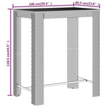 5 Piece Garden Bar Set Grey Poly Rattan&Solid Wood Acacia 3187713