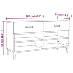 Shoe Cabinet High Gloss White 102x35x55 cm Engineered Wood 812831