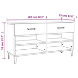 Shoe Cabinet High Gloss White 102x35x55 cm Engineered Wood 812831