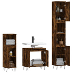 ZNTS 3 Piece Bathroom Cabinet Set Smoked Oak Engineered Wood 3187794