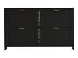 Modern Shoe Cabinet with 4 Flip Drawers, Freestanding Shoe Rack with Open Shelves, Suitable for N896P457053S