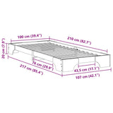 Bed Frame Brown 100 x 210 cm Solid Pine Wood 872896