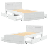Bed Frame with Headboard without Mattress White 75x190 cm Small Single 3295618