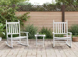 Rocking Chairs 2pcs with Foldable Table White Solid Wood Poplar 3281592