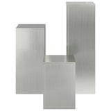 Plant Stand 3 pcs Silver Galvanised steel 865832