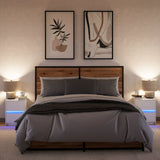 Bedside Cabinets with LED Lights 2 pcs White Engineered Wood 852034