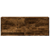 TV Wall Cabinet with LED Lights Smoked Oak 100x31x35 cm 852366